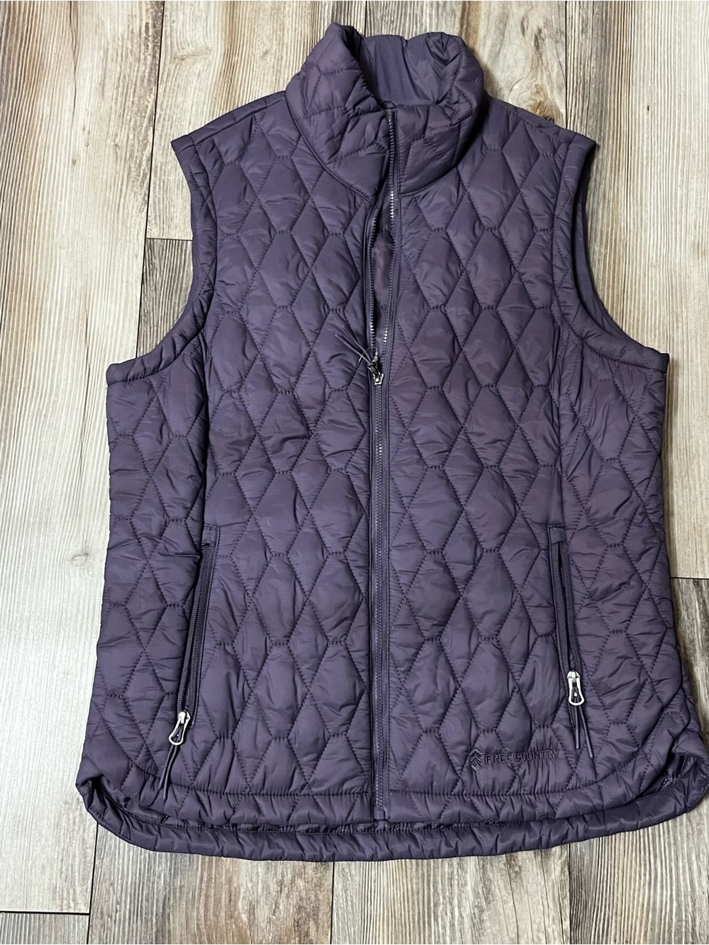 Free Country Quilted Vest in Deep Plum